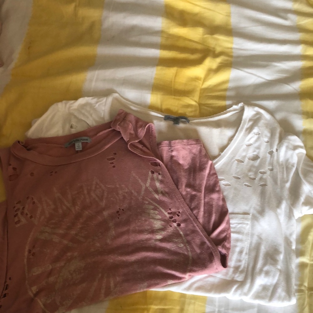 2 tattered shirts